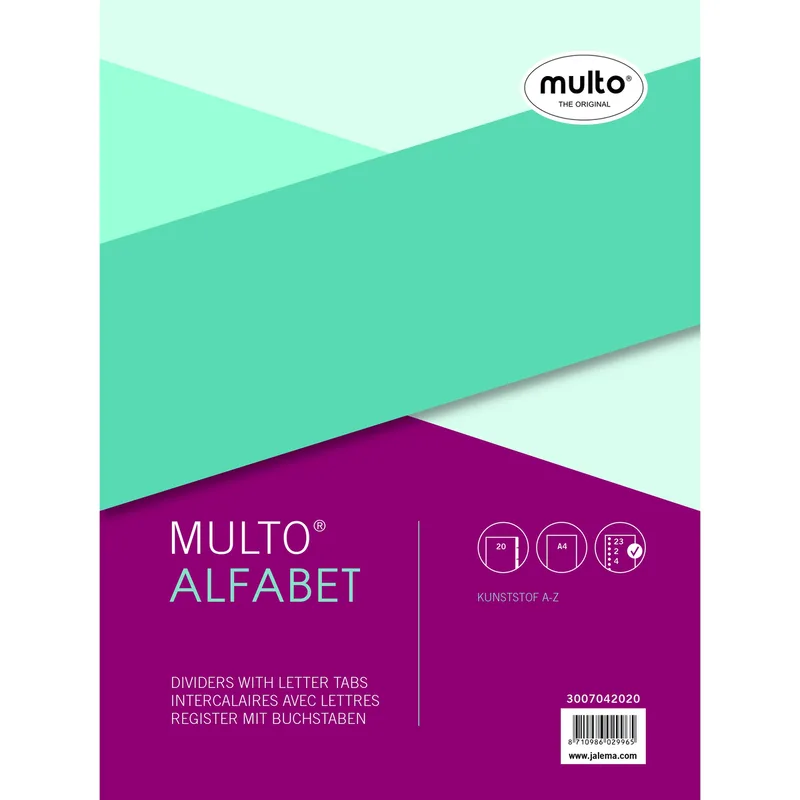 Tabbladen multo a4 23r pp a z grijs | 25 stuks by Multo – product photo