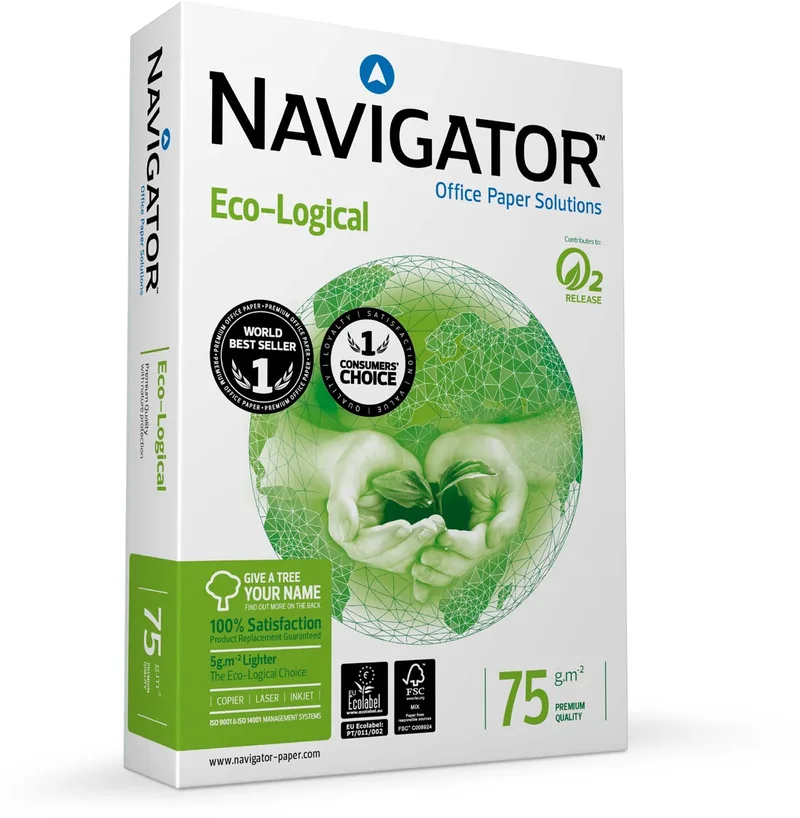 Eco-Logical printpapier ft A3, 75 g, pak van 500 vel de Navigator – photo produit
