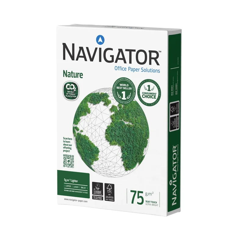 Kopieerpapier navigator nature a4 75gr wit 500 vel | 5 stuks de Navigator – photo produit