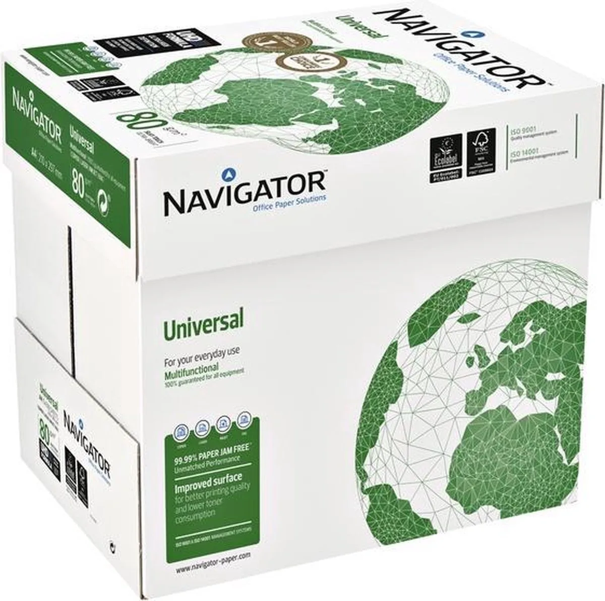 Kopieerpapier Navigator Universal - A4 - 80gr - doos 5x500 vel von Navigator in Weiß – Produktfoto