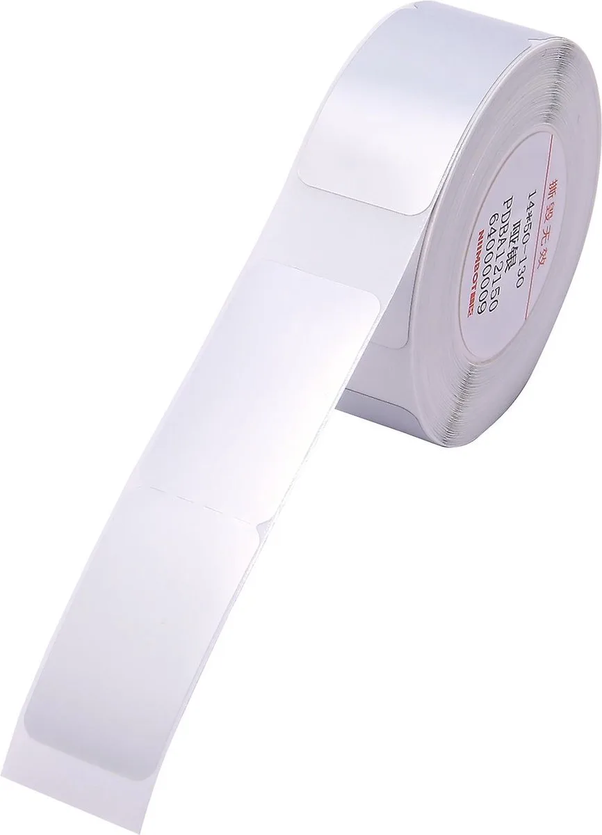 Labels/Etiketten B18/N1 - 14x50mm - 125 vellen - Wit - Thermal Transfer von Niimbot in 14x50 mm Wit – Produktfoto