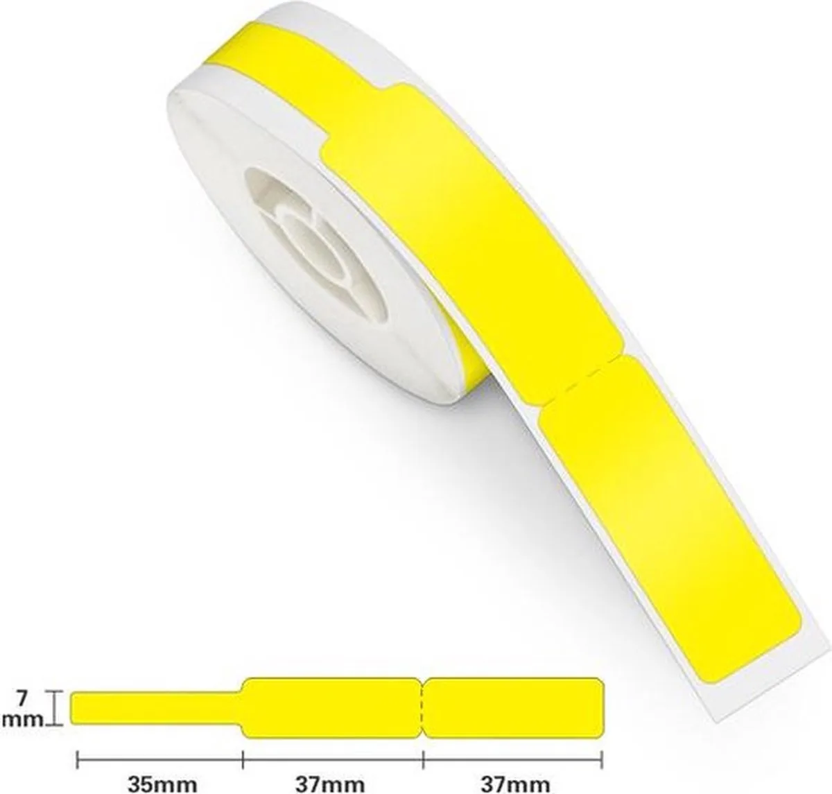 Labels - Etiketten voor B21/B1- 12.5x37mm - 35mm staart - 60 vellen - Kabel labels - Geel von Niimbot in 12.5x37 Geel – Produktfoto