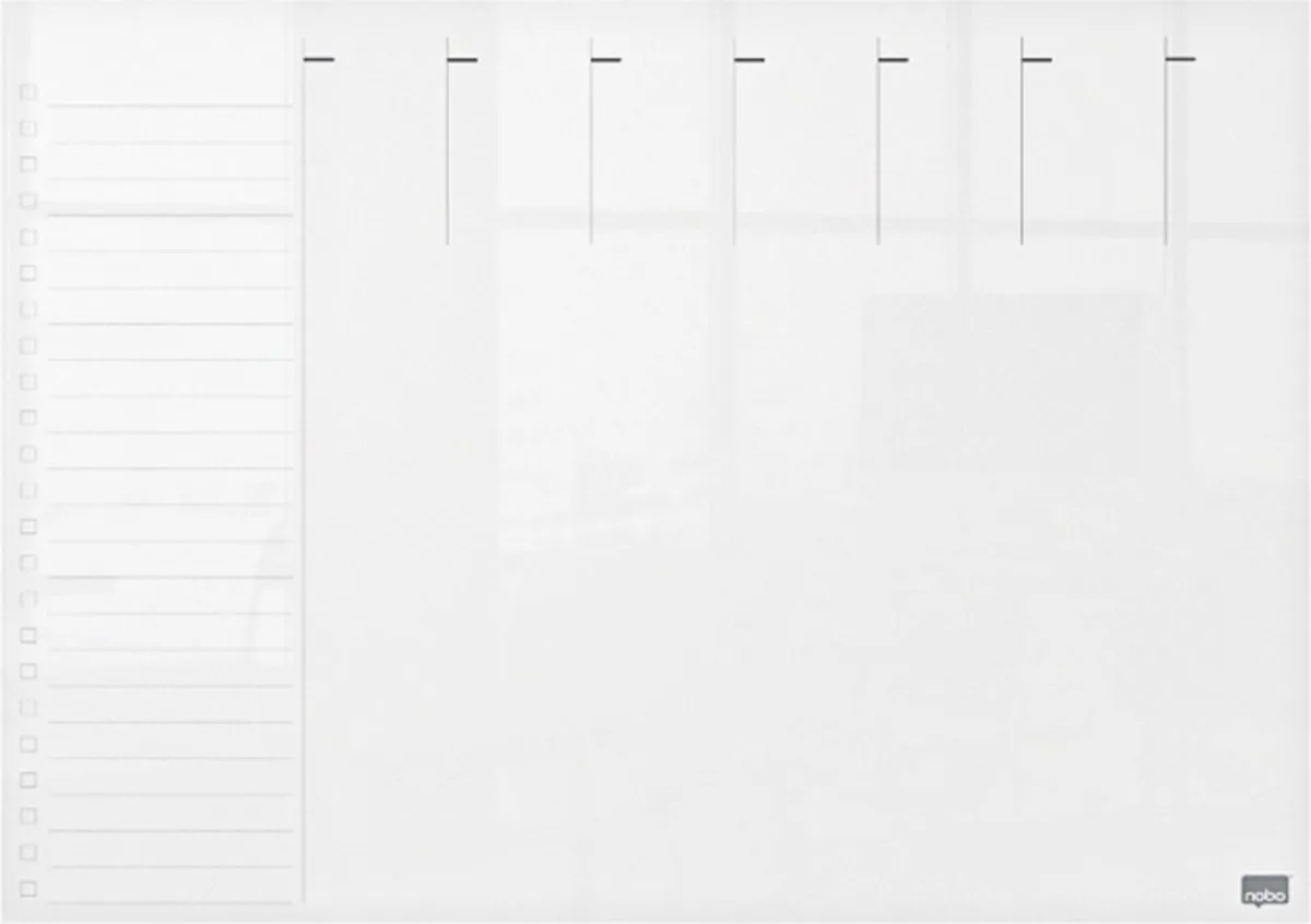 Droog Uitwisbaar Mini A3 Whiteboard - Weekplanner - 297 x 420mm - Inclusief Marker - Acryl de Nobo en Transparent – photo produit