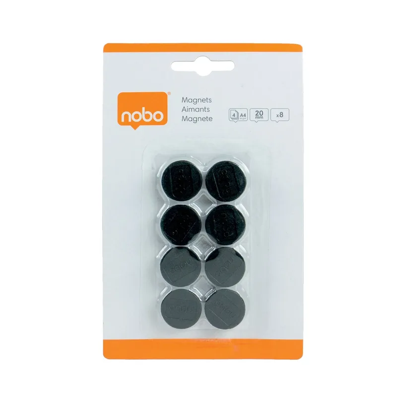 Magneet nobo 20mm zwart 8 stuks by Nobo – product photo