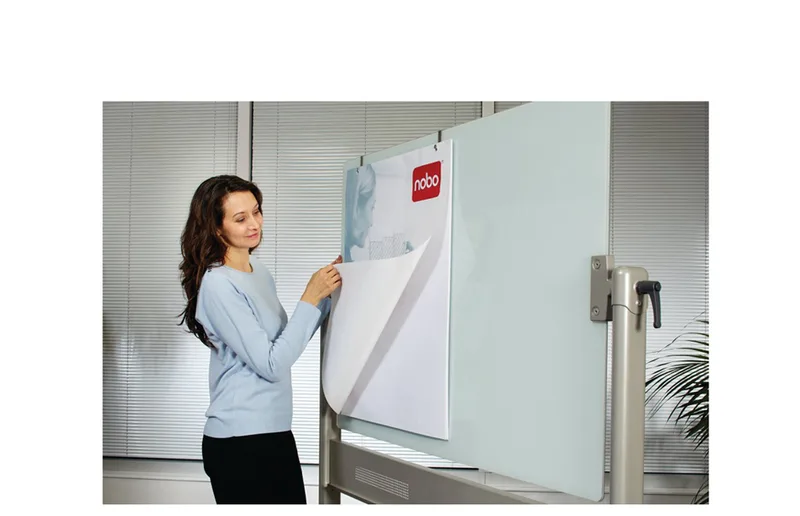 Mobile Glas-Magnettafel, (B)1.200 x (H)900 mm, weiß by Nobo – product photo