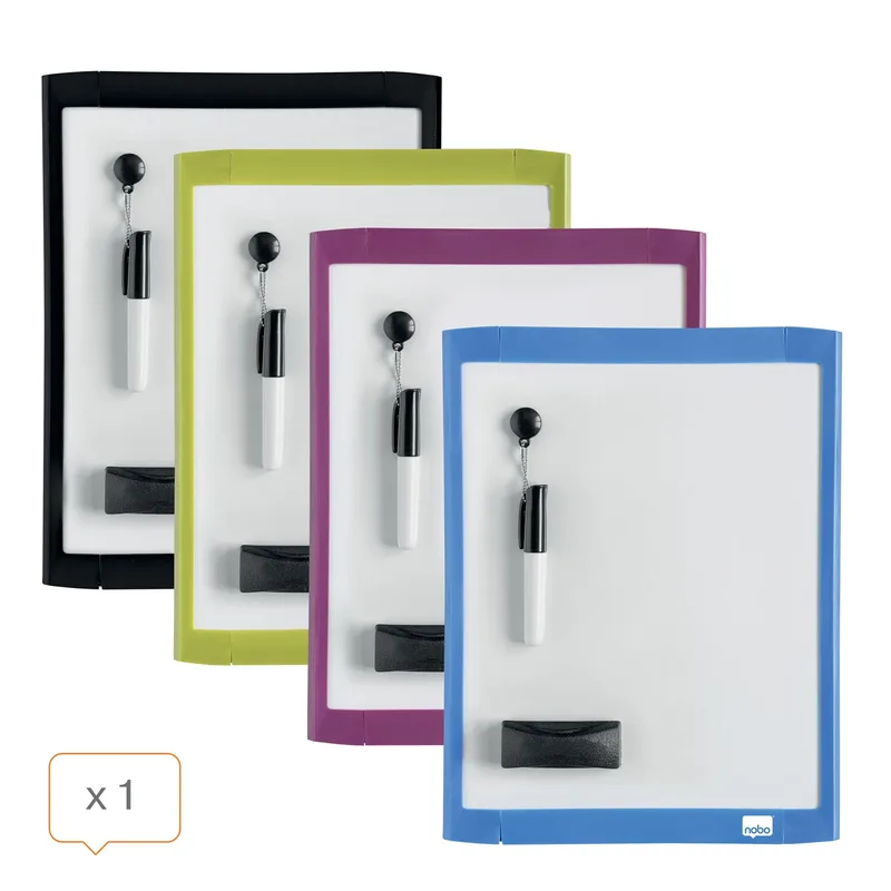 Whiteboard nobo 21.6x28cm magnetisch assorti | 6 stuks by Nobo – product photo