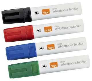 Whiteboardmarker Nobo Glide schuin assorti 10mm 4stuks by Nobo – product photo 1 of 4