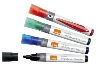 Whiteboardmarker Nobo Liquid ink schuin assorti 4mm 10stuks by Nobo – product photo 1 of 6