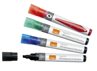 Whiteboardmarker Nobo Liquid ink schuin assorti 4mm 4st by Nobo – product photo 1 of 6
