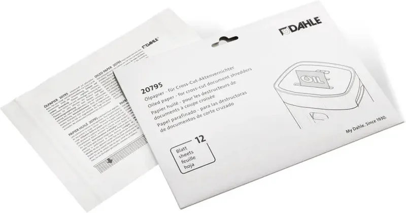 Dahle - Papiervernietiger Olievellen - Set 12 stuks - Plantaardige Basis van Novus in Wit – productfoto