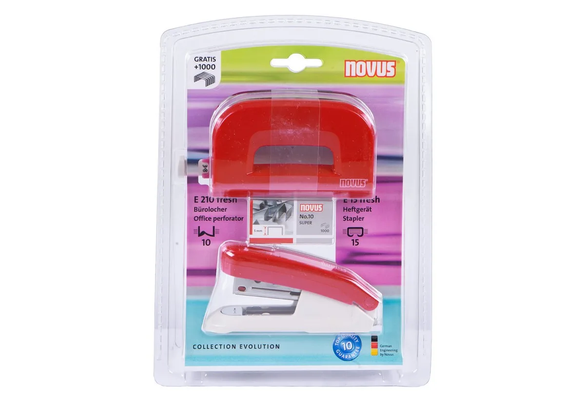 Hefter novus Locher und Heftgeräte Set E210/E15 rot fra Novus – produktbillede