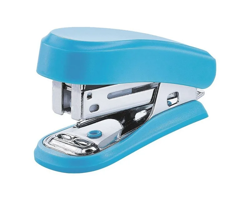 Heftgerät Mini, mit integriertem Klammerentferner van Novus in Blauw – productfoto