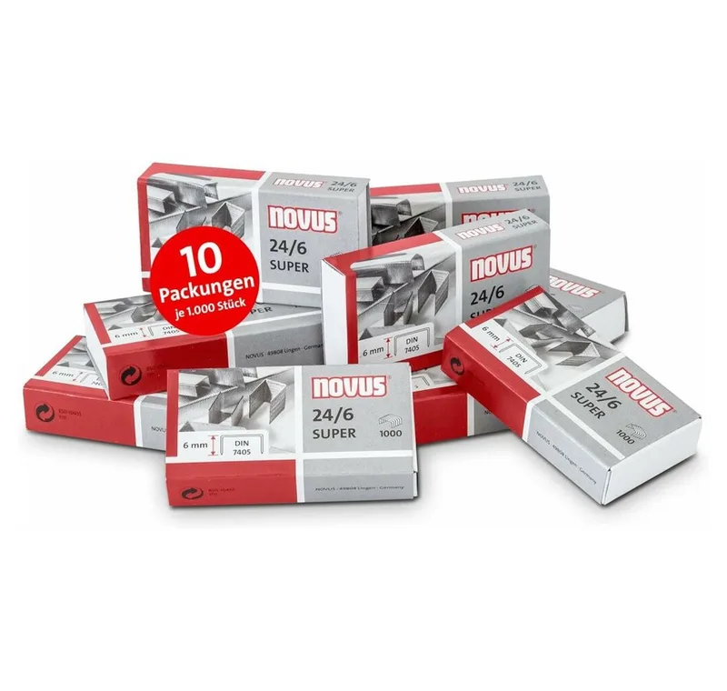Heftklammer 10.000 Heftklammern SUPER 24/6 van Novus – productfoto
