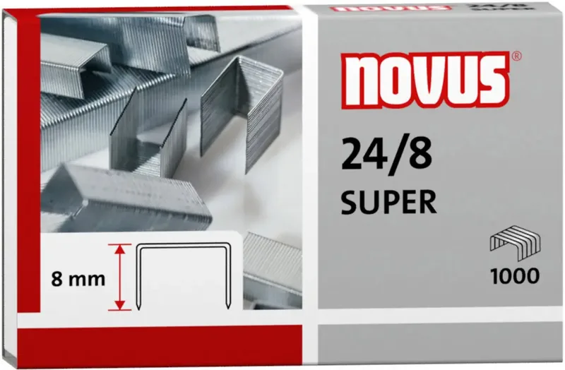 Office 040-0038 Typ (Heftklammern): 24/8 Heftklammer 1000 St. Heftleistung: 50 Bl. (80 g/m²) van Novus – productfoto