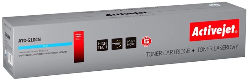 ActiveJet ATO-510CN Toner voor OKI-printer; OKI 44469724 Vervanging; Opperste; 5000 pagina's; by OKI in Cyaan – product photo