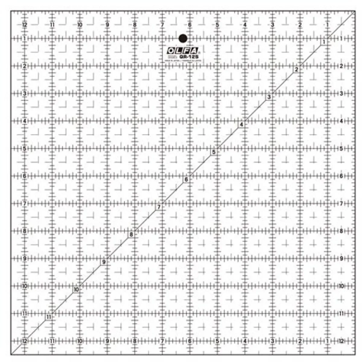 OLFA 12.5"x12.5" Inch Liniaal fra Olfa i Gennemsigtig – produktbillede