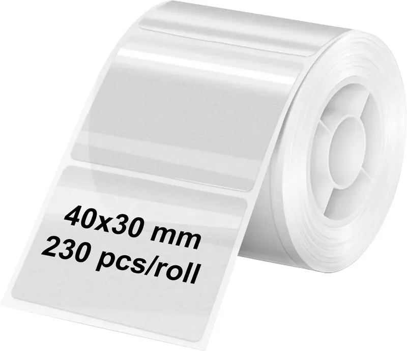 Etiketten (Rolle) 40 x 30 mm Thermodirekt Papier Transparent 1 St. Permanent haftend 6322 Universal-Etiketten de Olympia – photo produit
