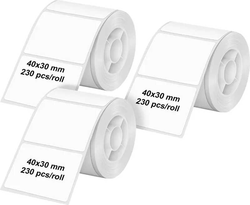 Etiketten (Rolle) 40 x 30 mm Thermodirekt Papier Weiß 3 St. 6321 Universal-Etiketten de Olympia – photo produit