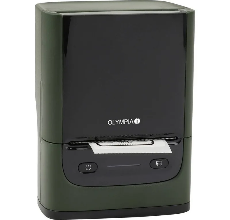 Etikettendrucker Thermotransfer 203 x 203 dpi Etikettenbreite (max): Etikettendrucker, (Bluetooth) von Olympia in Grün – Produktfoto