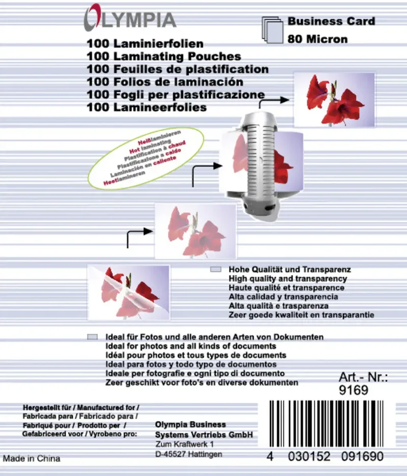 Laminierfolie Visitenkarten 100 St. van Olympia – productfoto