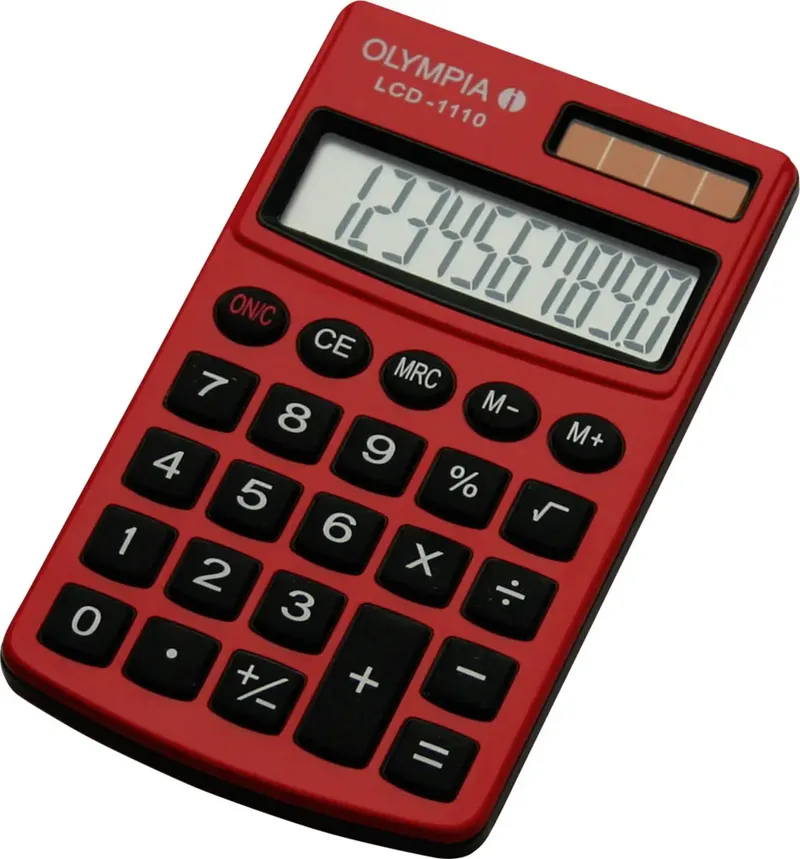 LCD 1110 Taschenrechner Rot Display (Stellen): 10 solarbetrieben, batteriebetrieben (B x H x T) 70 x 10 x 117 mm de Olympia – photo produit