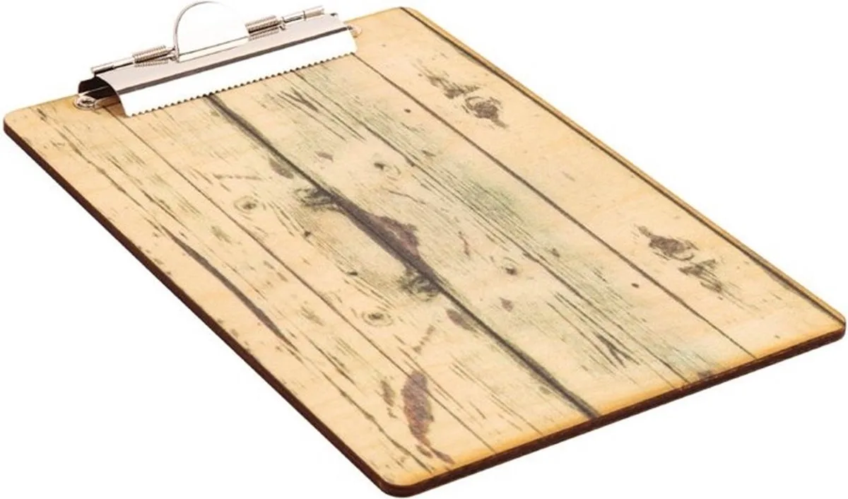 menu klembord met hout-effect A5 de Olympia en Houteffect – photo produit
