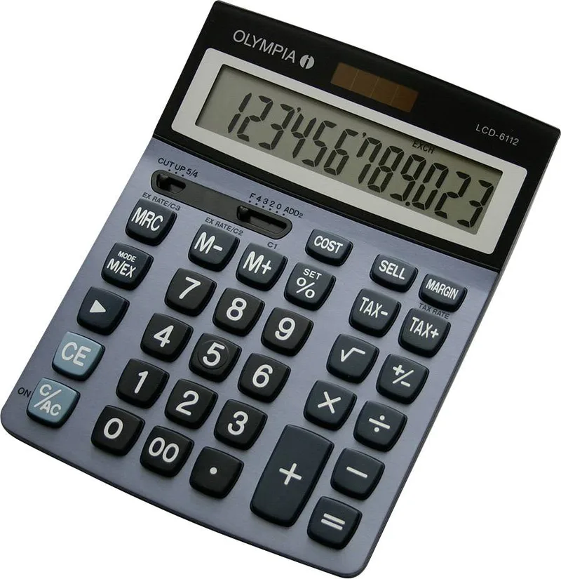 Taschenrechner LCD-6112 stahlblau van Olympia – productfoto