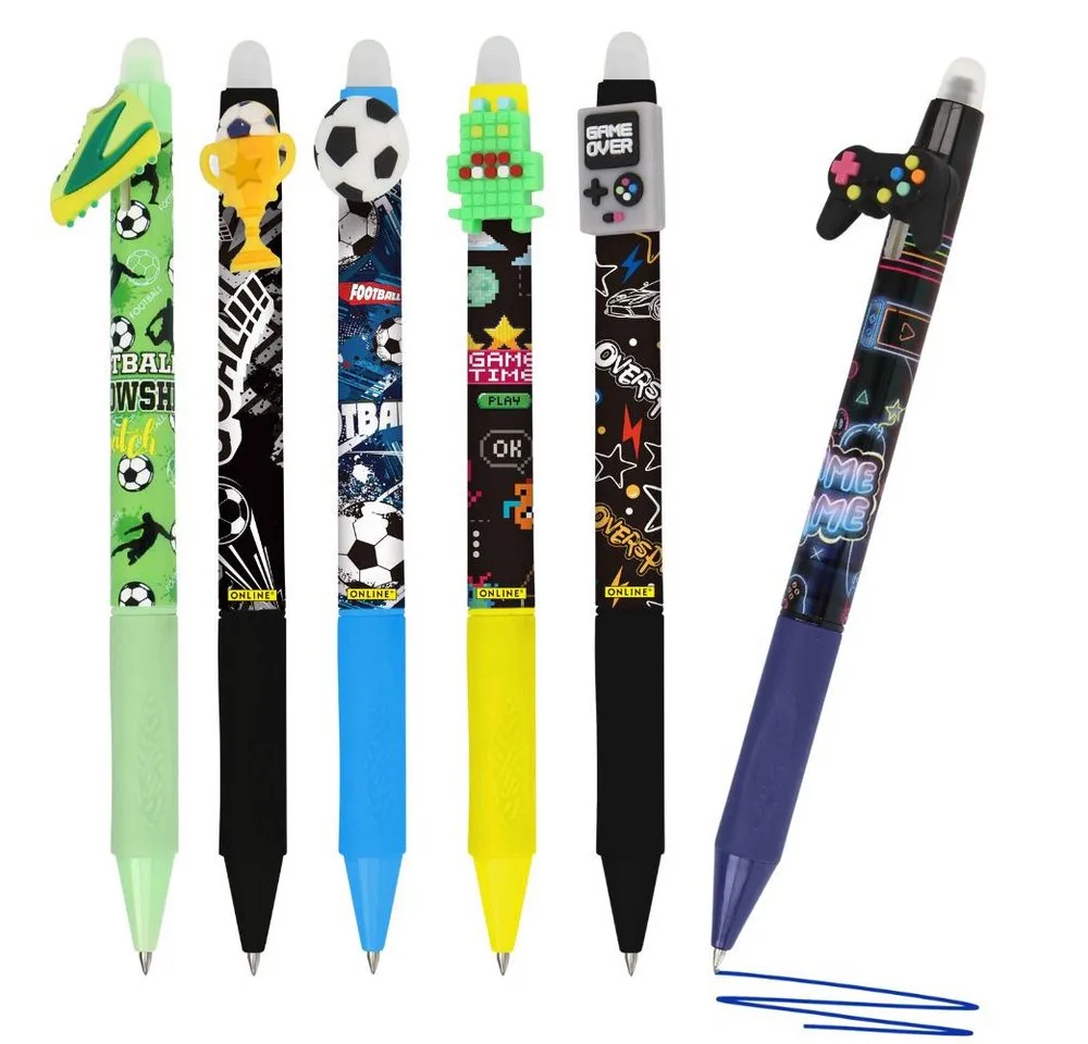 Gelroller magiXX Fun Sport & Games, Radierbare Gelschreiber, 6 Stück, radierbar, 6er Set, löschbar, nachfüllbar von Online in MagiXX Fun Boys – Produktfoto