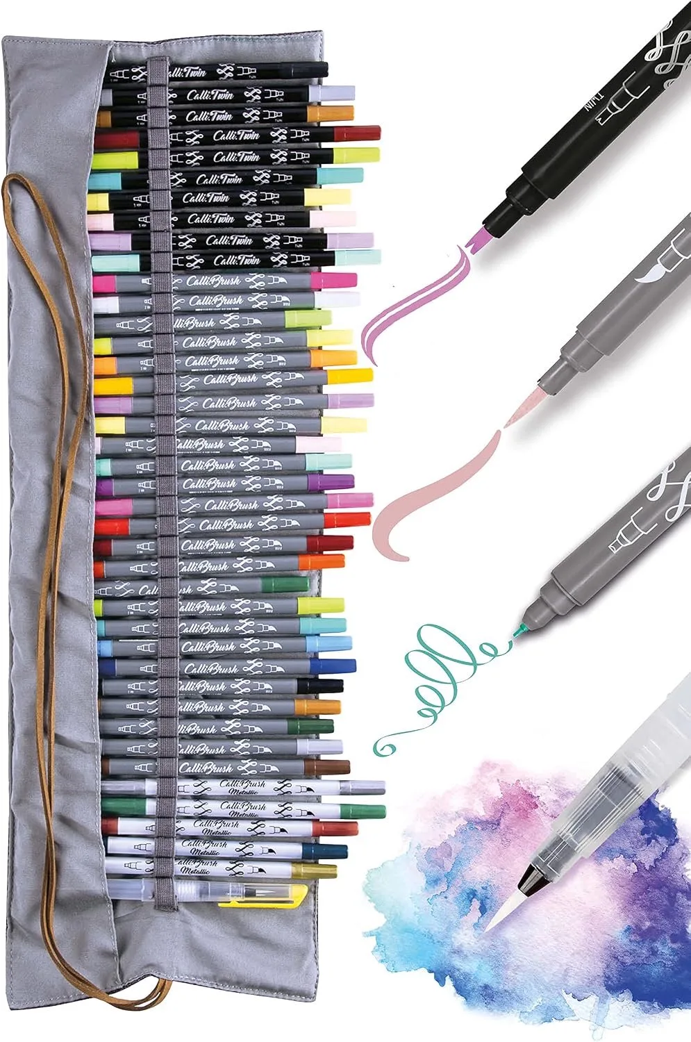 Handlettering Set: 41 Brush & Twin Pens met Waterbrush by Online in Multicolour – product photo
