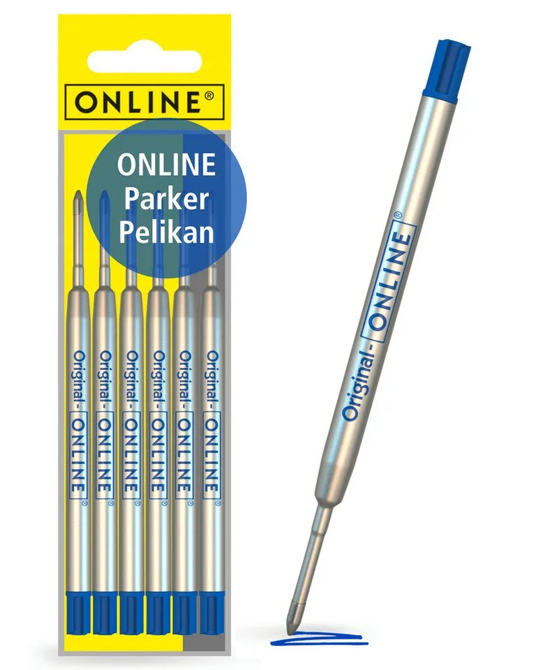 Kugelschreiber Kugelschreiberminen, G2-Format, für Standard-Kugelschreiber, hergestellt in der Schweiz von Online in Blau – Produktfoto