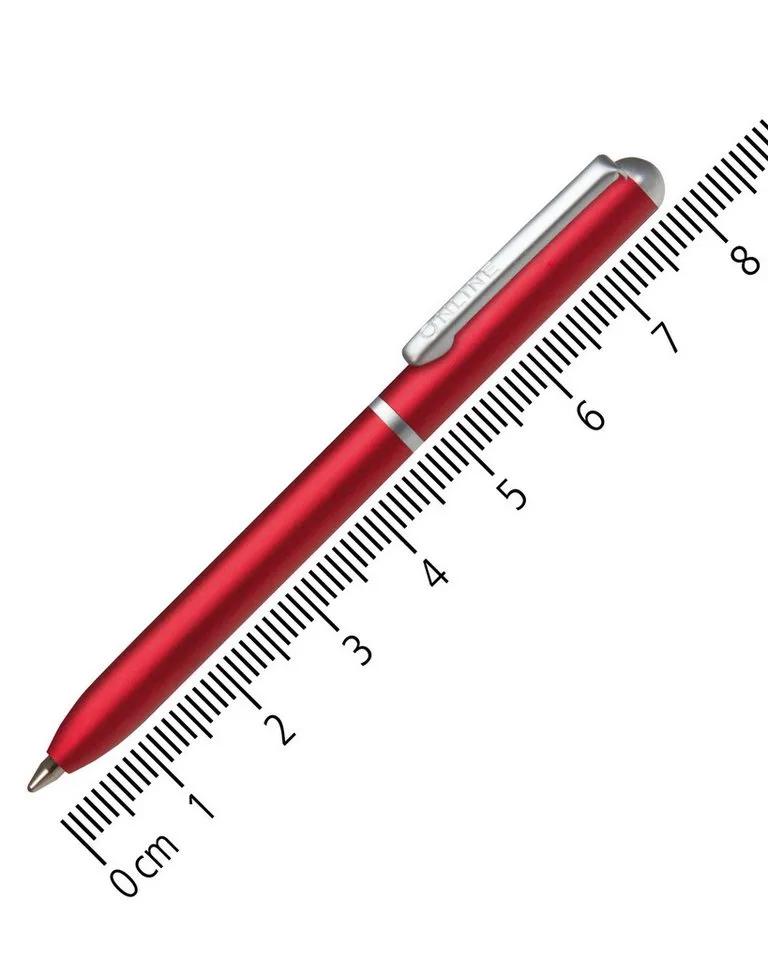 Kugelschreiber Mini Portemonnaie Drehkugelschreiber, inkl. Standard D1-Qualitätsmine, blauschreibend von Online in Rot – Produktfoto