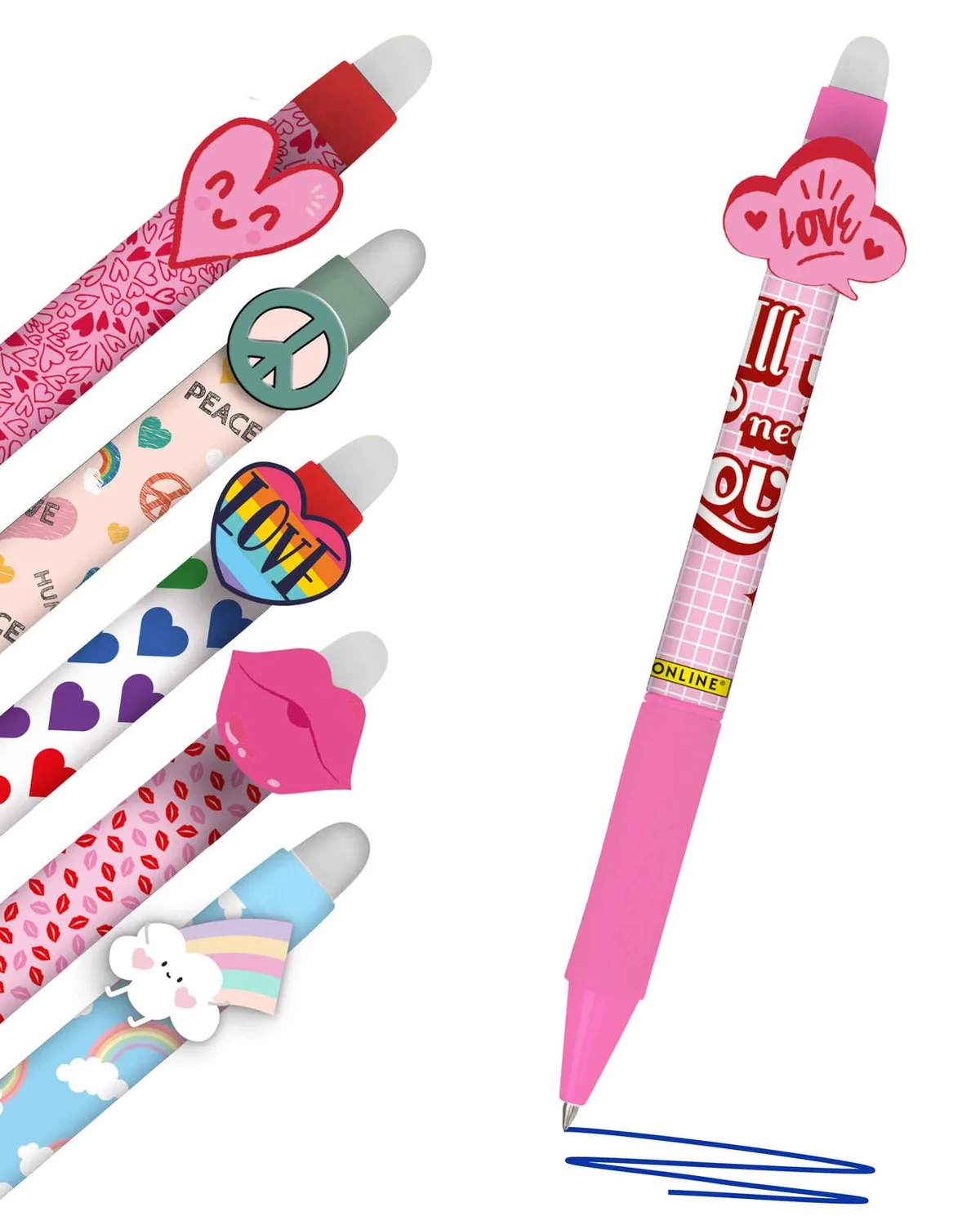 magiXX Fun Gelschreiber Love& 0.7 mm Schreibfarbe: Blau van Online – productfoto
