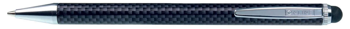 Touchpen-Kugelschreiber Stylus XL Carbon Design, Schreibfarbe: blau van Online – productfoto