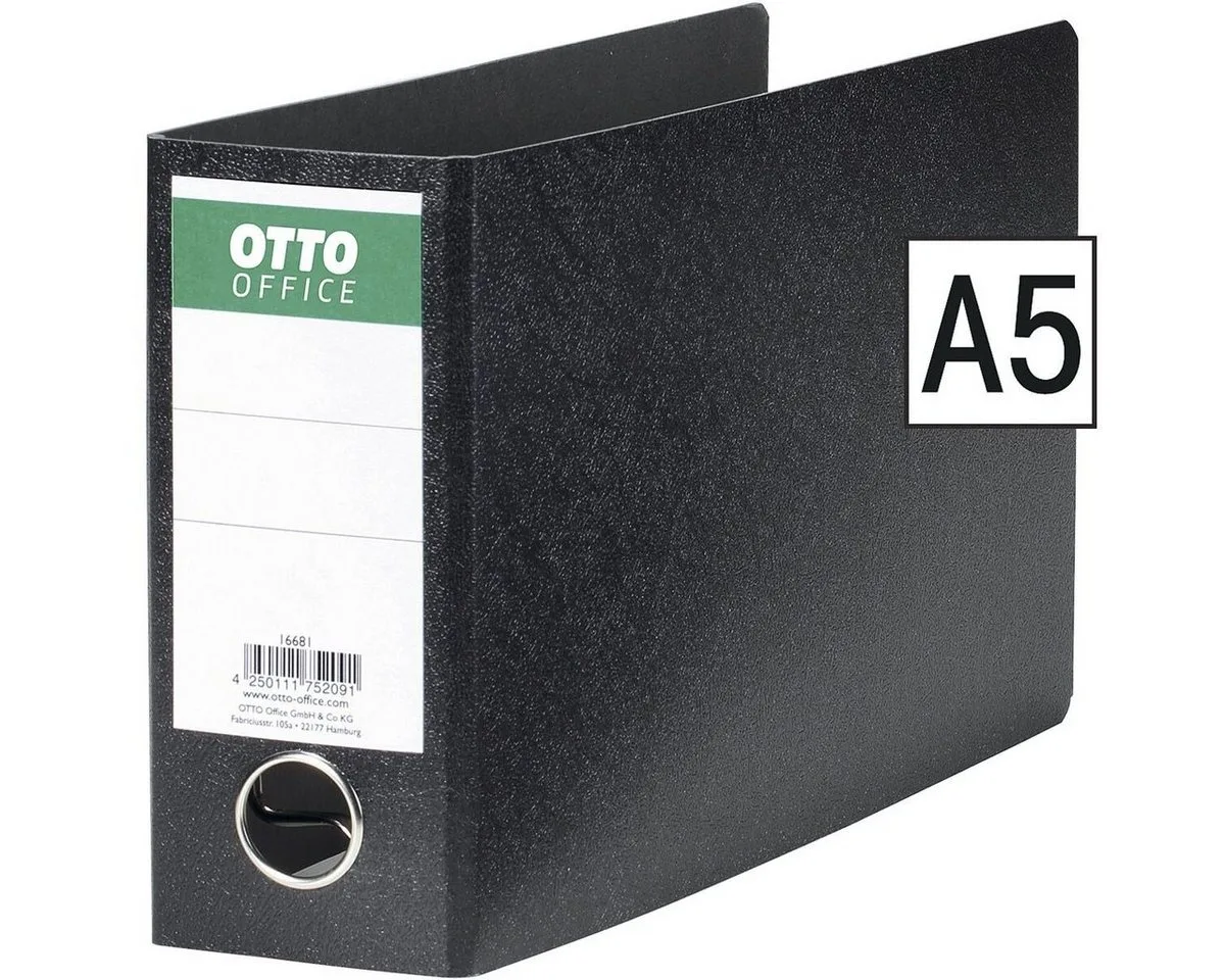Aktenordner, DIN A5 quer von Otto Office in Schwarz – Produktfoto