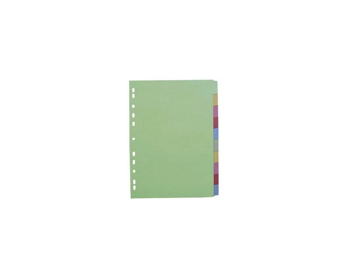 Aktenordner Kartonregister 10-tlg. blanko, pastellfarben, DIN A4, Karton von Otto Office in Mehrfarbig – Produktfoto