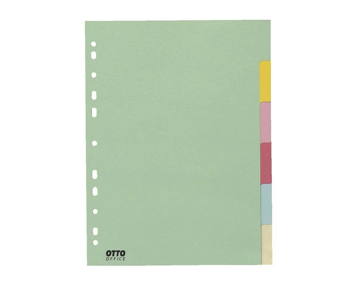 Aktenordner Kartonregister 6-tlg. blanko, pastellfarben, DIN A4 von Otto Office in Mehrfarbig – Produktfoto