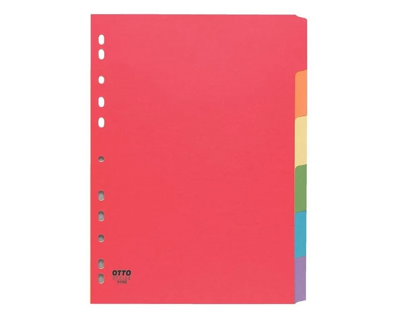 Aktenordner Register 6-tlg. blanko, intensivfarben, DIN A4, Karton de Otto Office en Multicolore – photo produit