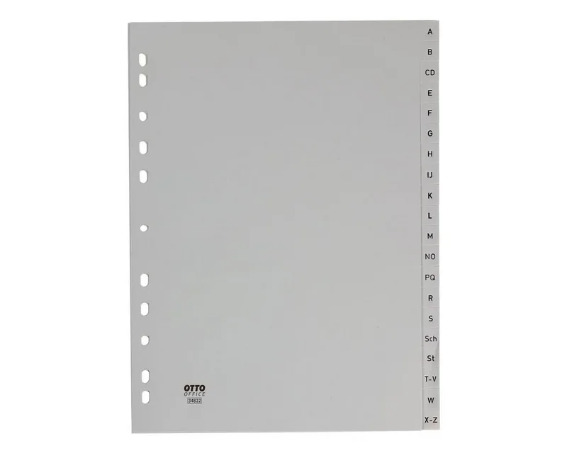 Aktenordner Register A-Z, DIN A4, 20-tlg., Kunststoff by Otto Office in Grey – product photo