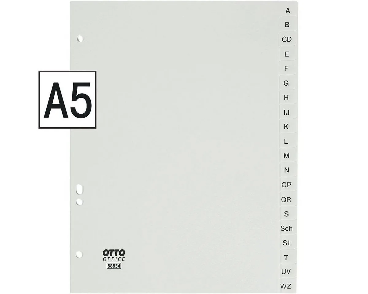 Aktenordner Register A-Z, DIN A5, 20-tlg., Kunststoff by Otto Office in White – product photo