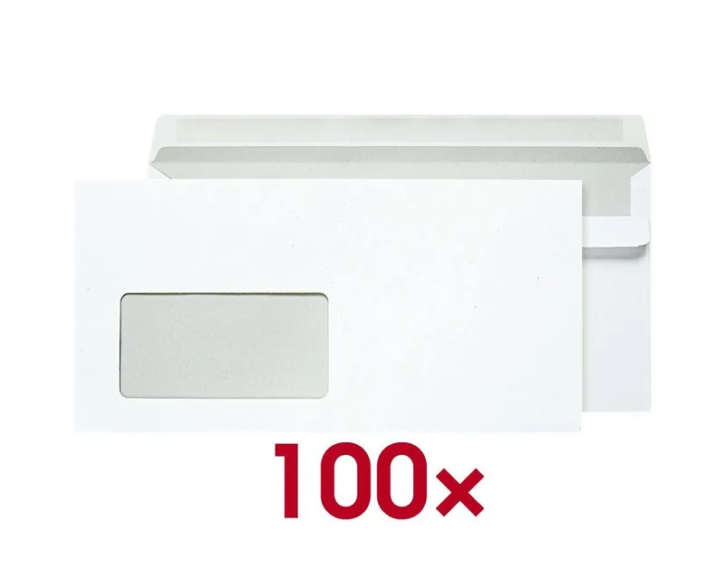 Briefumschlag, DIN lang, mit Fenster, Selbstklebung by Otto Office in White – product photo