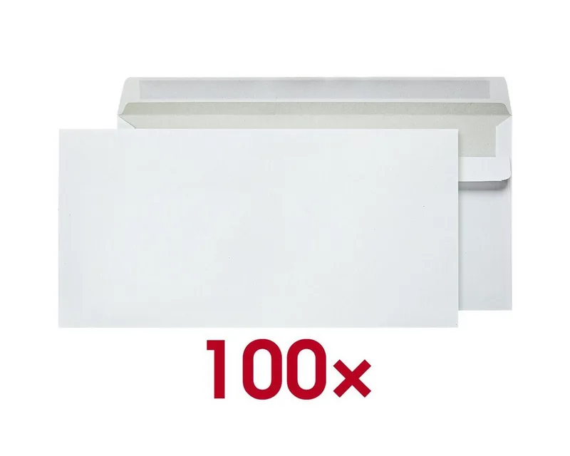 Briefumschlag, DIN lang, ohne Fenster, Selbstklebung by Otto Office in White – product photo