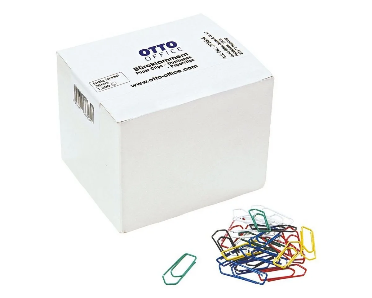 Büroklammer, 26 mm, farbig lackiert, spitz von Otto Office in Mehrfarbig – Produktfoto