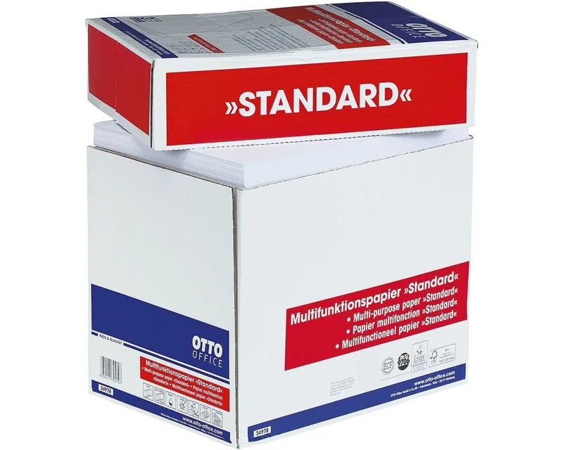 Druckerpapier Standard, Format DIN A4, 80 g/m², 161 CIE, 2500 Blatt de Otto Office en Blanc – photo produit