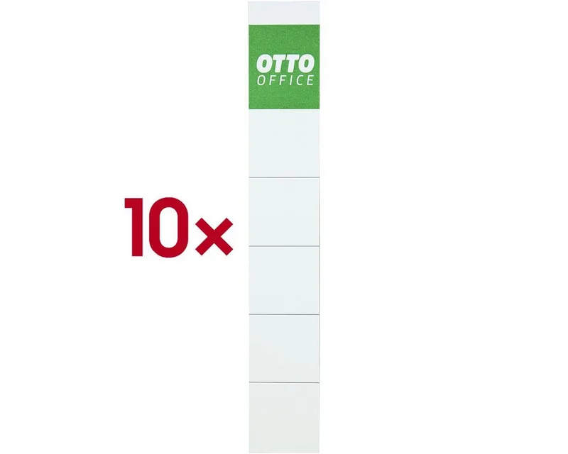Etiketten, für Ordner, 10 Stück, 30x188 mm, zum Einstecken von Otto Office in Weiß – Produktfoto