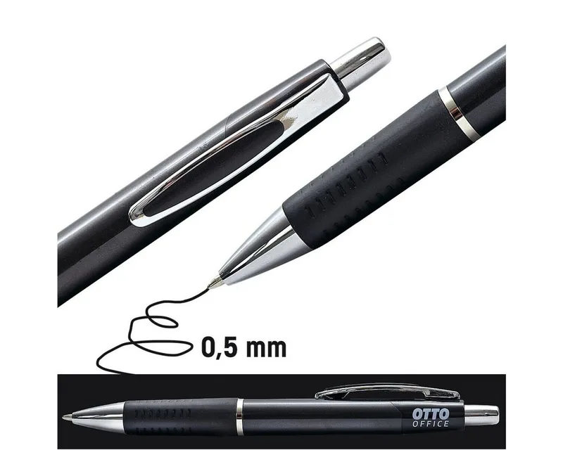 Kugelschreiber KS4, mit Druckmechanik und Taschenclip by Otto Office in Black – product photo