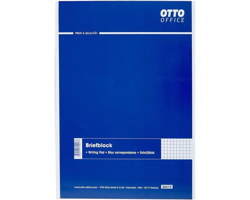 Notizblock Briefblock, A4, kariert von Otto Office in Weiß – Produktfoto