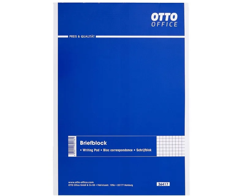 Notizblock Briefblock, A5, krariert by Otto Office in White – product photo