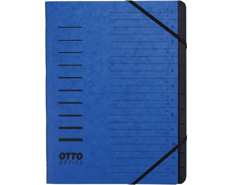 Organisationsmappe Standard, Sammelmappe mit 12 Fächern, DIN A4 fra Otto Office i Blå – produktbillede
