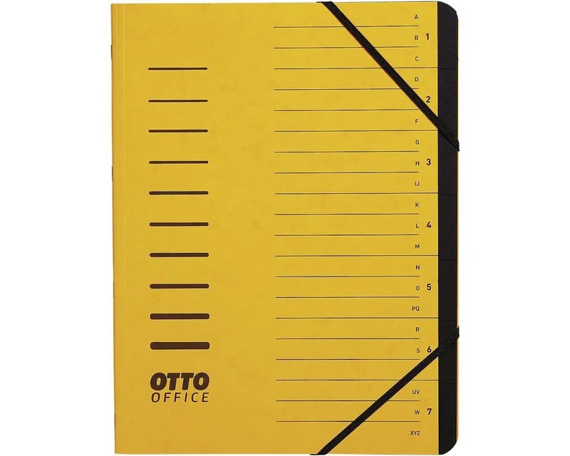 Organisationsmappe Standard, Sammelmappe mit 7 Fächern, DIN A4 by Otto Office in Yellow – product photo