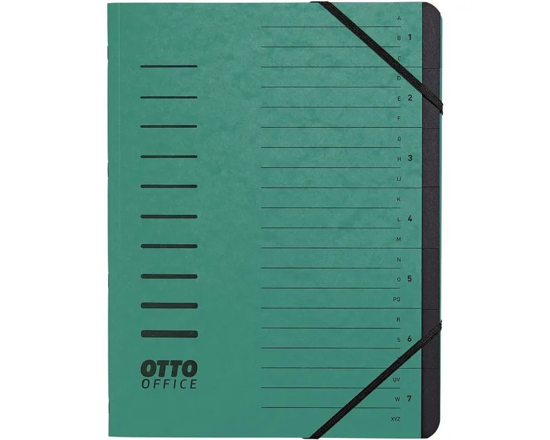 Organisationsmappe Standard, Sammelmappe mit 7 Fächern, DIN A4 by Otto Office in Green – product photo